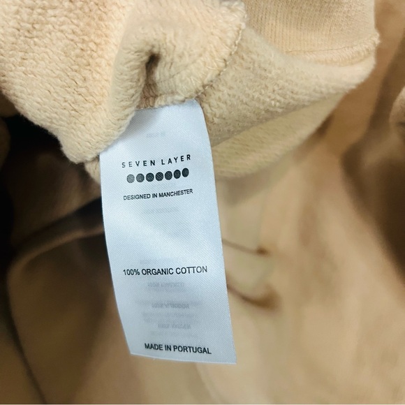 Seven Layer Tan Organic Cotton Fleece Crewneck L - Picture 4 of 7